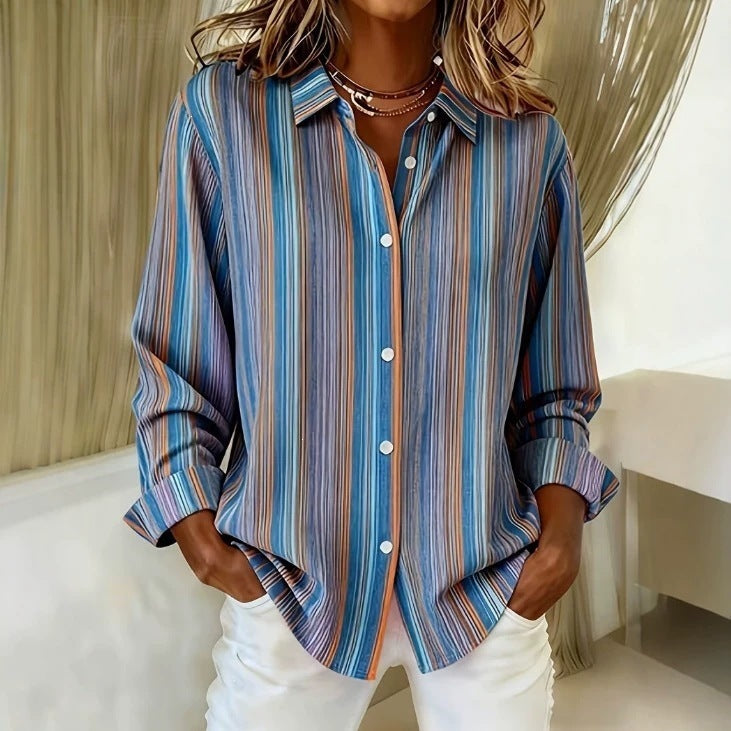 Women's Casual Gingham Long Sleeve Button Down Shirt
