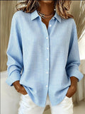 Women's Casual Gingham Long Sleeve Button Down Shirt