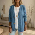 🧥 50% OFF NOW! ✨ Women's Classic Button Front Denim Jacket – V-Neck, Breathable Fabric & Relaxed Fit 💙